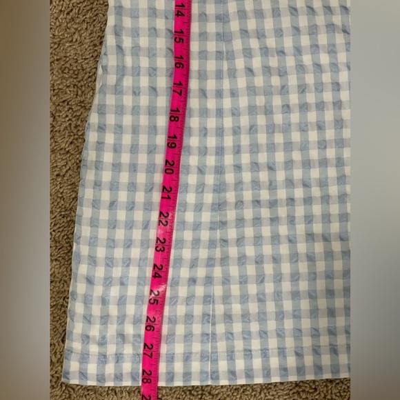 Madewell Tie-Strap Baby Doll Blue & White Sheer Gingham Mini Dress - Picture 9 of 12